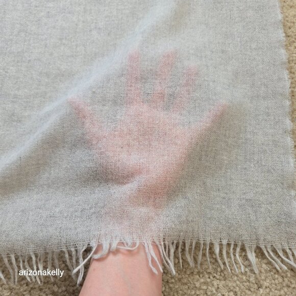 Lightweight Cashmere Scarf Taupe Grey Tan - Picture 9 of 9